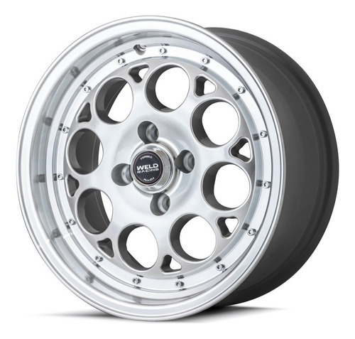 02 Rodas Weld Magnun C17 Aro 17x7 4x100 Gol Chevette Cor Prata Com Diamantado E Preto Diamantado