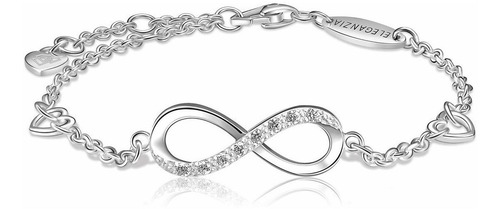 Eleganzia Infinity Pulsera Para Mujeres Niñas Joyas De Plata