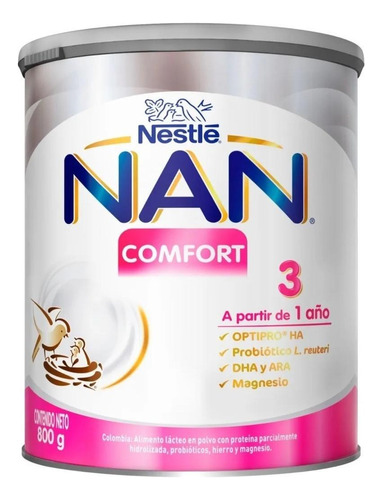 Fórmula En Polvo Nestlé Nan Comfort 3 De 800g 12 Meses+