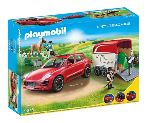 Playmobil 9376 Porsche Macan Gts Luces Remolque Y Caballos