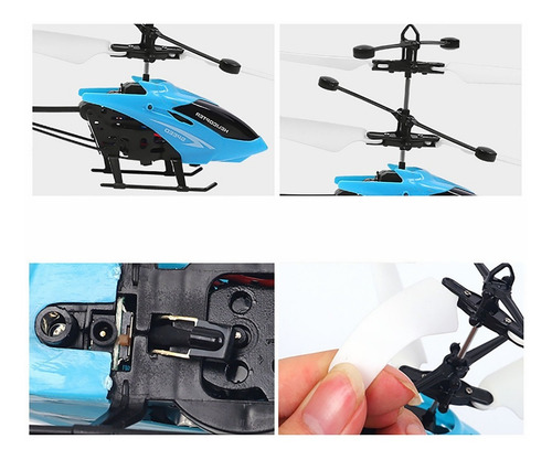Helicóptero De Control Remoto Recargable Con Led Dos Canales