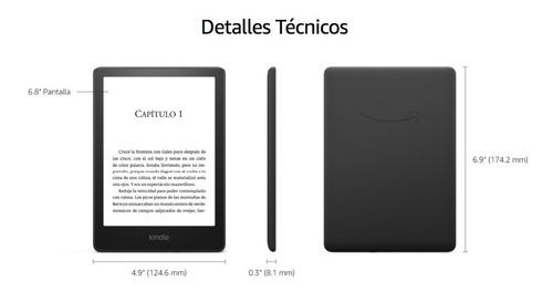 Ebook Reader Kindle Paperwhite 11 Gen 6,8puLG 8gb Sumergible Color Negro