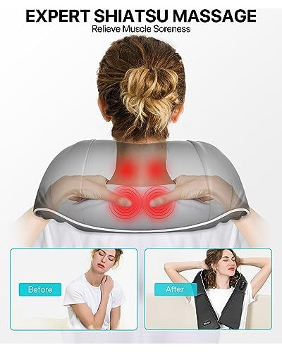 Alljoy Shiatsu Masajeador De Espalda Y Cuello Con Calor, Alm