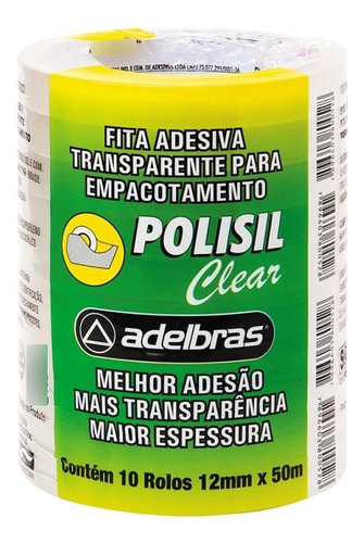 Fita Adesiva Transparente Adelbras 12x50  814000002 - Kit C/