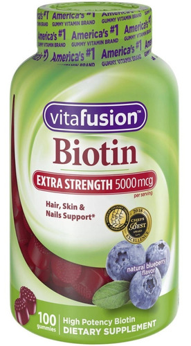 Vitafusion Biotin Extra Fuerte 5000 Mcg Pelo Uñas Belleza