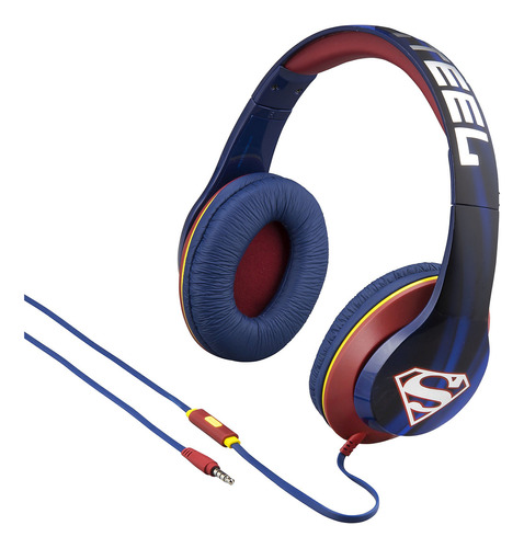 Superman - Auriculares Con Diseño De Héroe En La Oreja Co. Color Negro