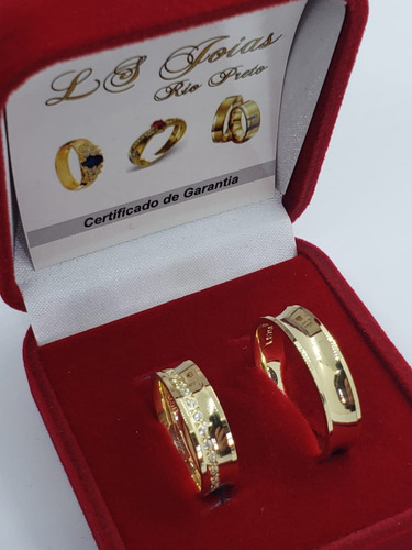 Par Alianças Côncava Com 5.50mm Em Ouro 18k Anatômica