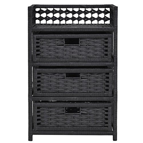Drawers Storage Unit Shelf Wicker Baske, White Shelving Unit With Wicker Baskets