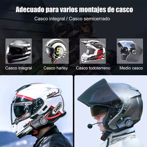 Kit For Audífono Intercomunicador Para Motocicleta Bluetooth