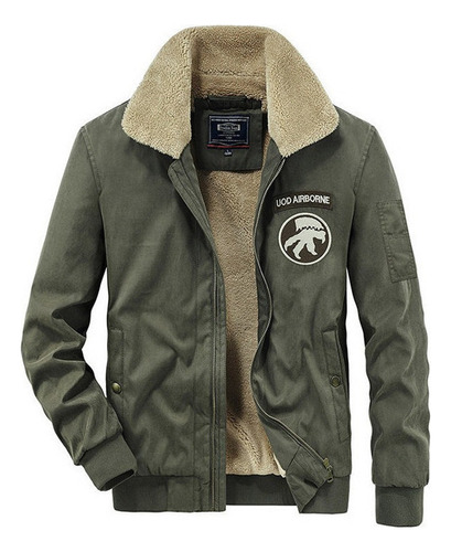 Chaqueta Aviador Retro Hombre Chaqueta De Algodón Espesado