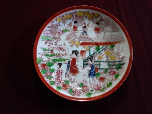 Plato Decorativo Te Porcelana Japon Geishas