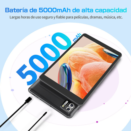 Tablet Pritom 8 pulgadas B8 Android 14 tableta 8gb ram y 64gb rom 5000mah octa core 5G wifi cámara dual tablets con funda