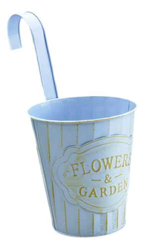 Maceta De Hierro Para Flores, Maceta Colgante Pequeño Azul