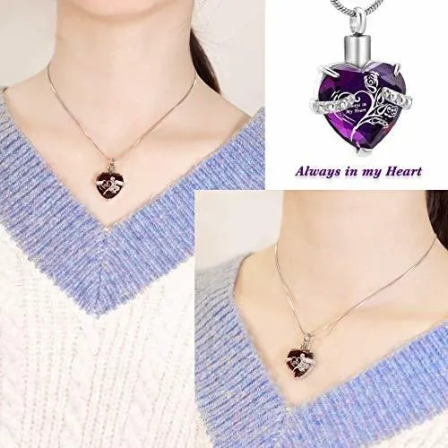 Collar Urna Corazón Cristal Titanio Personalizable.