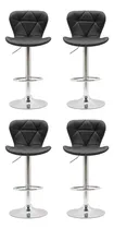 Comprar Set 4 Bancos Altos Respaldo Giratorios Para Barra Cocina Bar