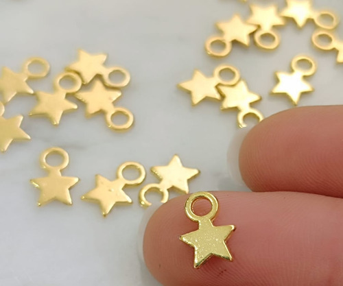 Dijes Estrellas  1cm X 20 Unidades Para Bijuterie