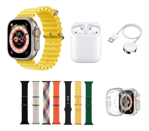 Reloj T900 Ultra S2 Max Suit Protector Audífonos Correas Variado
