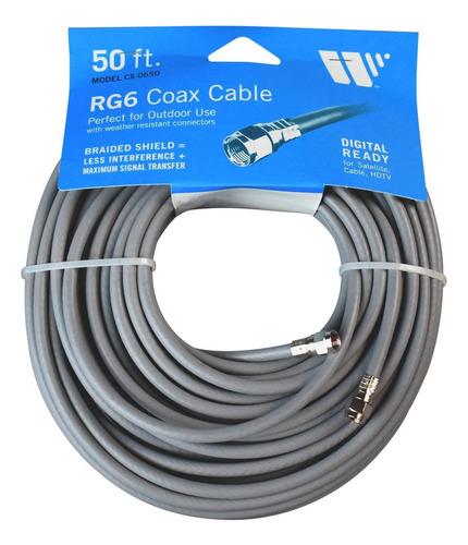 Winegard Cx-0650 50' Rg-6 Cable/conector Con Junta Torica