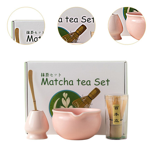 4x Matcha Set De Té Japonesa Moderna Elegante Hecha A Rosa