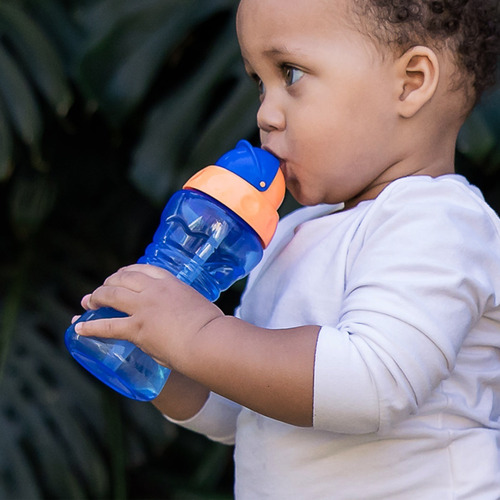 Imagem 3 de 8 de Garrafa Infantil Garrafinha C/ Canudo Silicone 300ml Buba
