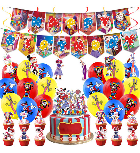 Globos Fiesta Temática Cumpleaños The Amazing Digital Circus