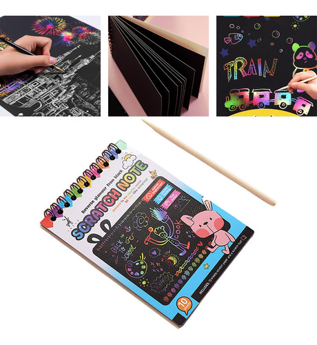 3 Kit De Arte Rascable Para Niños - Set Creativo De Azul