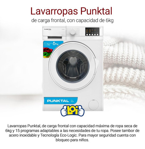 Lavarropas automático Punktal PK-08 blanco 6kg 220 V - 240 V