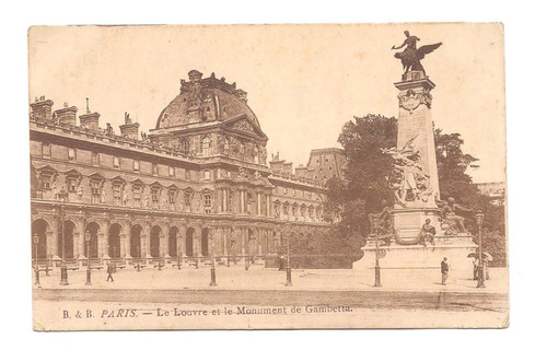 Antigua Postal Paris Museo Louvre Gambetta N 584 B3