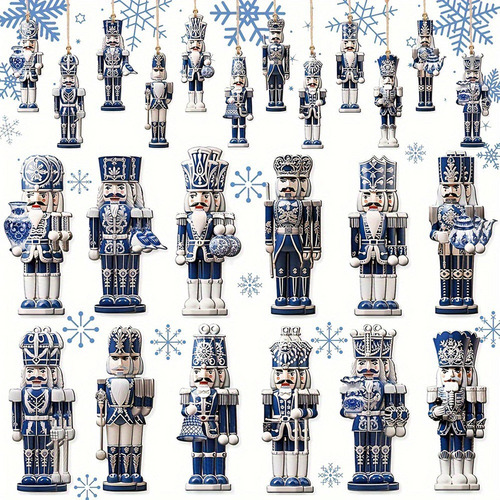 24 Uds. Cascanueces De Navidad Adornos De Madera Cascanueces
