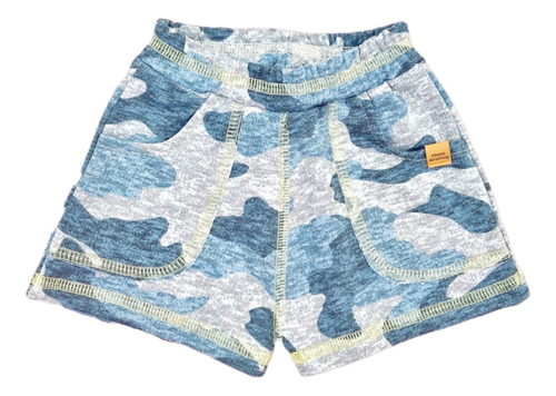 Bermuda Mini Anima Short Camuflada Verano Bebe Kids Azul