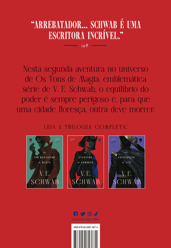 Um Encontro De Sombras (vol. 2 Os Tons De Magia), De V. E. Schwab. Editora Galera, Capa Mole, Edição 1 Em Português, 2024
