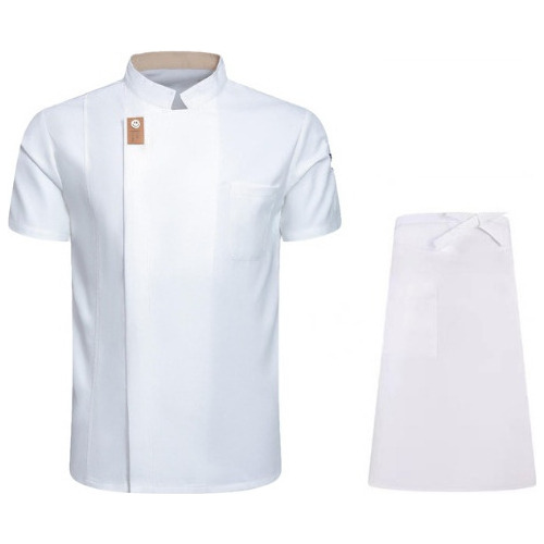 Chamarra Chef Hombres Y Mujeres, Camisa Manga Corta+delantal