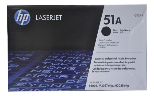 Toner Hp 51a 51 Negro Original Q7551a Verificable Americano