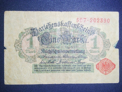 Billete Alemania 1 Marco  Fecha 1914