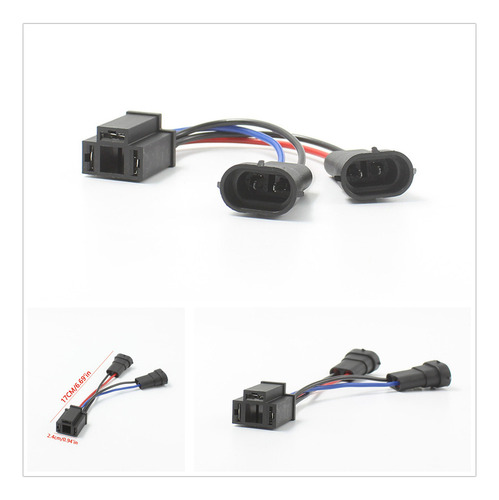 1 Par De Adaptadores Macho H9/h11 A Conector Hembra H4 De 3