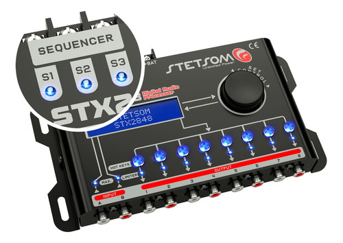 Processador De Áudio Digital Stetsom Stx-2848 Mais Vendido 12V