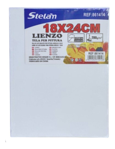 Cartón Lienzo Entelado Lienzo 18x24 Pack 5 Unidades