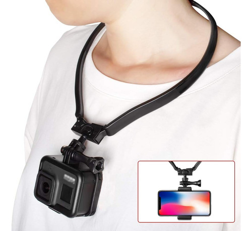 Pov/vlog Smartphone Selfie Neck Mount Correa Para Gopro Akas