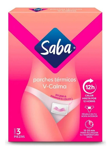 3 Pza Parches Intimos Térmicos Saba V-calma 3 Pzas