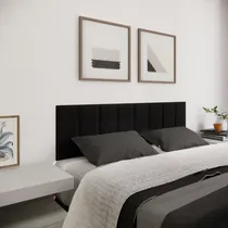 Comprar Cabeceira RR Shopp Cama Box Cabeceira em Módulos Estofados Cama Queen 1,60 Metros Largura 8 Módulos Estofados 160cm x 45cm Tecido Suede Cor Preto