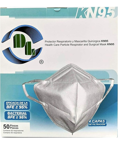 Cubrebocas Dl Kn95 Polipropileno 4 Capas 50pz