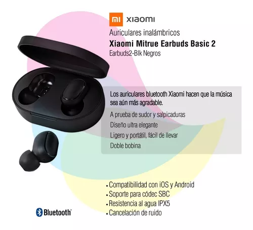 Auriculares inalámbricos XIAOMI EARBUDS BASIC2 - Negros, Bluetooth