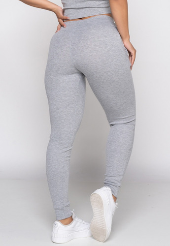 Imagem 6 de 10 de Kit 2 Calça Ribana Moletom Canelado Cintura Alta 9484