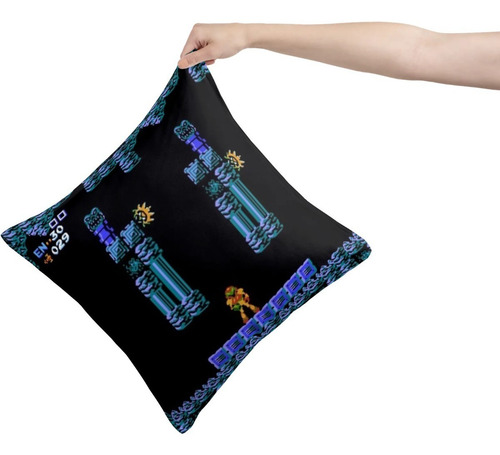 Cojin Decorativo Metroid Portada Retro Clasico Nintendo Color Metroid 01