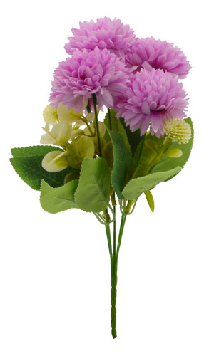 Ramo De Flores Artificiales Clavel Chino Decoración 35cm