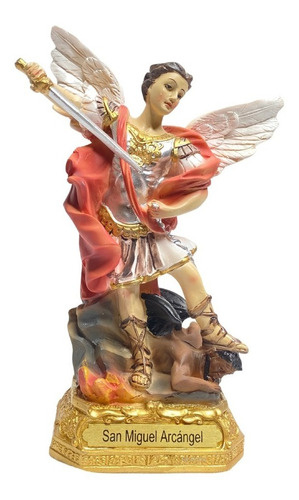 San Miguel Arcangel Angel Estatua Espada Cadena 17cm (italy)