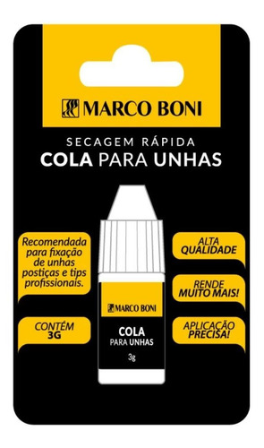 Cola Para Unhas Postiças - Secagem Rápida - Marco Boni