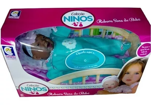 Boneca Ninos Reborn Menina - Sons de Bebê - Boneca Ninos Reborn Menina -  Sons de Bebê - COTIPLAS