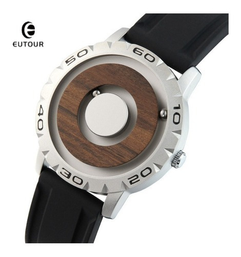 Reloj Magnético De Cuarzo Moderno Eutour E031 Para Hombre Color del bisel Negro/Blanco