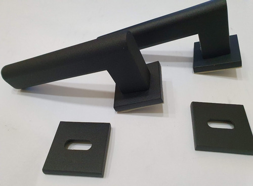 Imagen 5 de 7 de Picaporte Manija Doble Bal. Terra Ada Aluminio Ref. Negro